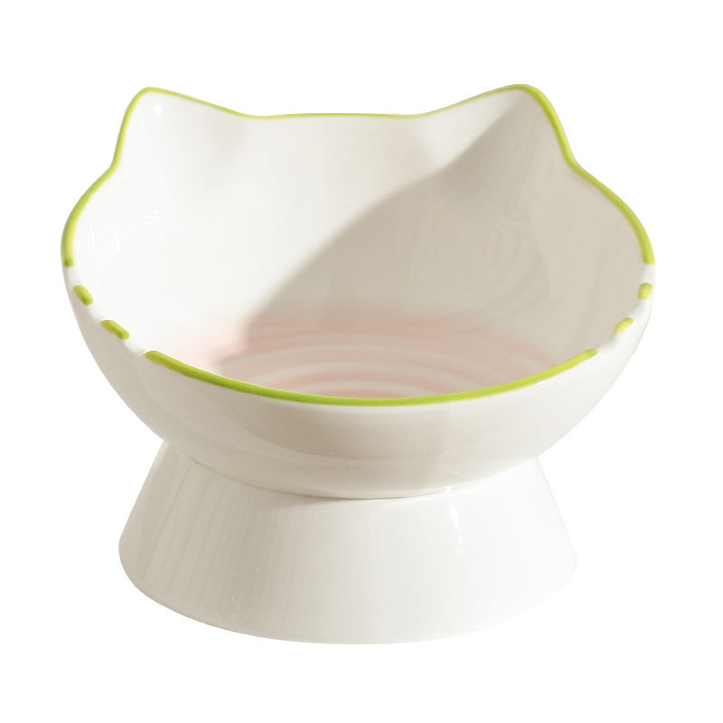 Ceramic Cervical Support Cat Food Bowl