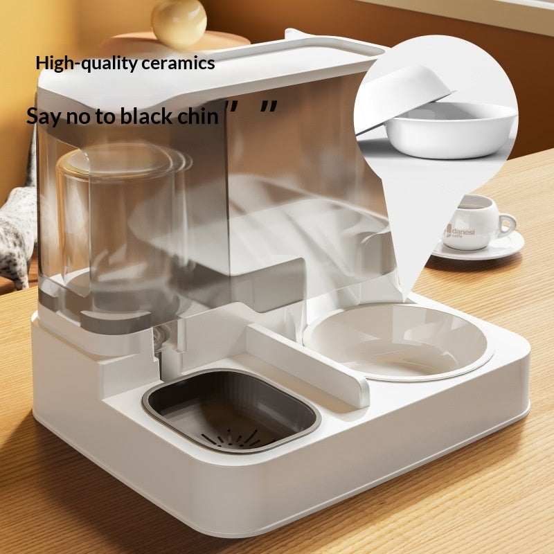 Automatic Feeder And Water Fountain Combo Cat Food Bowl