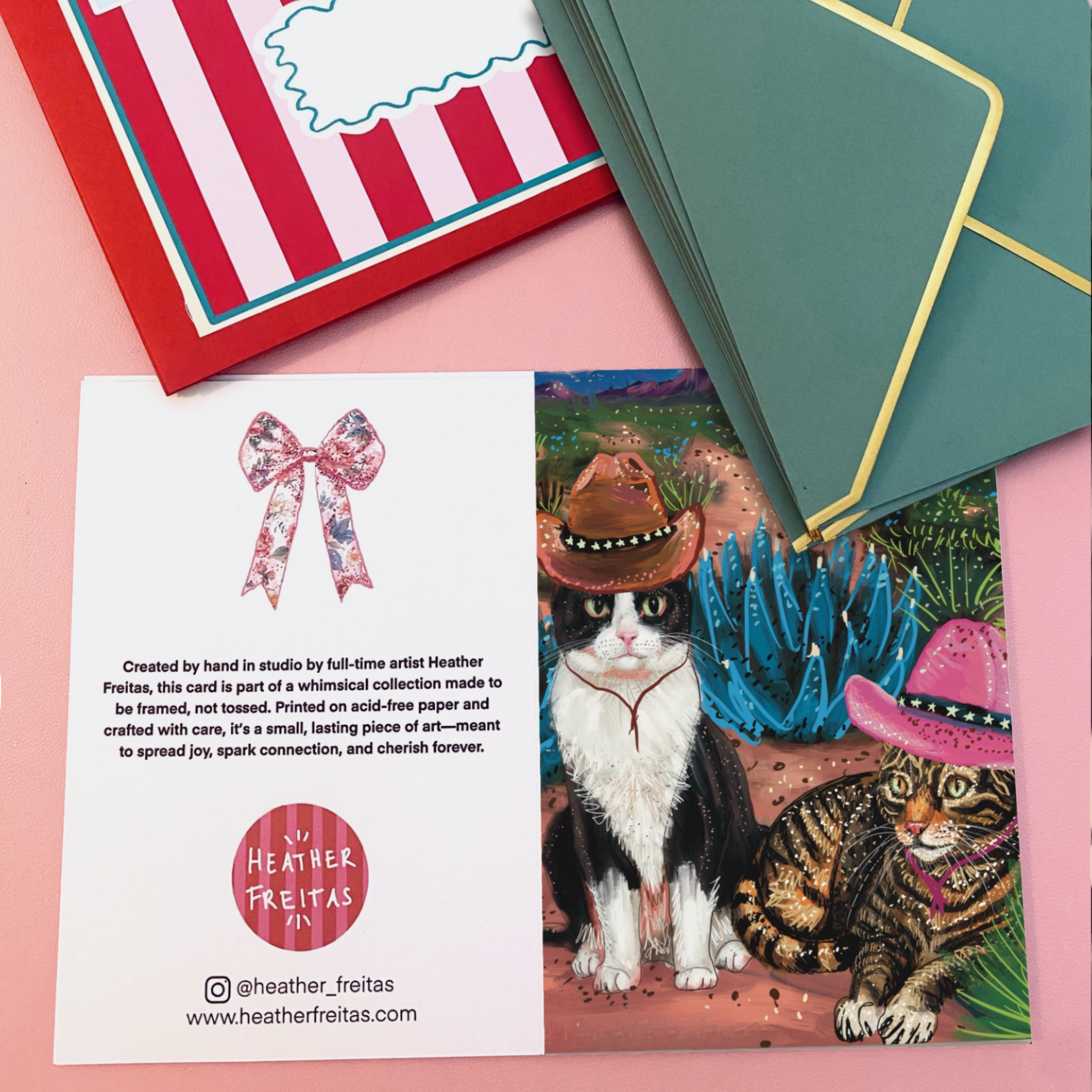 Cowboy Cats Fine Art Greeting Card