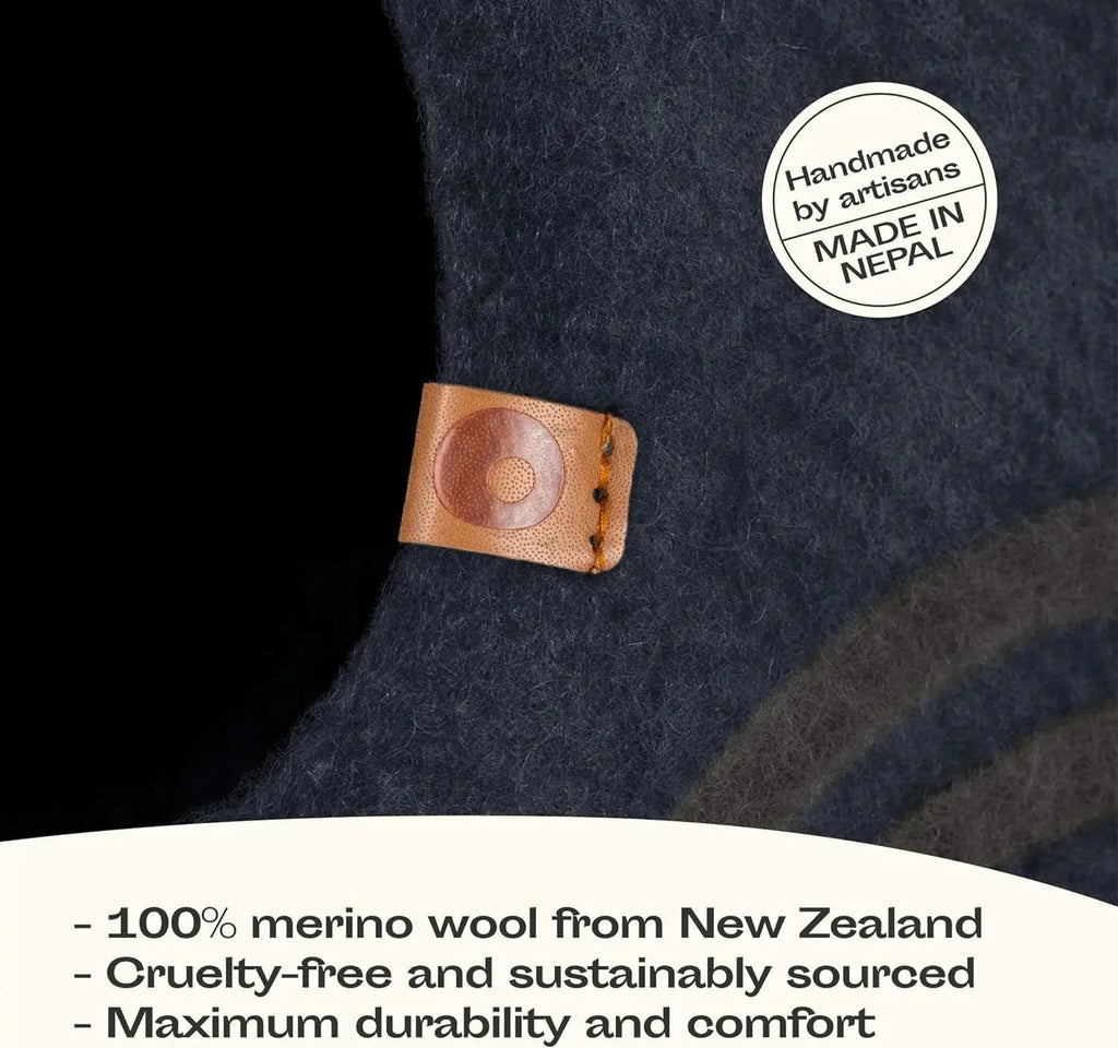 Eco-Friendly Cat Cave Bed – Handmade 100% Merino Wool Felt Hideout for Cats & Kittens