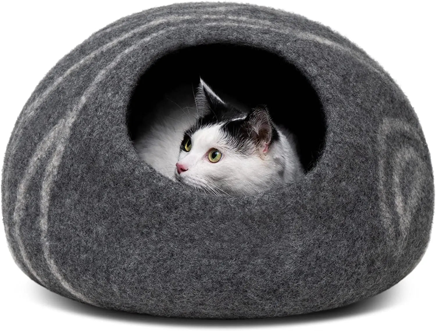 Eco-Friendly Cat Cave Bed – Handmade 100% Merino Wool Felt Hideout for Cats & Kittens
