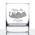 Purr Me a Glass - Funny Cat Whiskey Rocks Glass - Fun Unique Kitty Themed Decor - 10.25 Oz