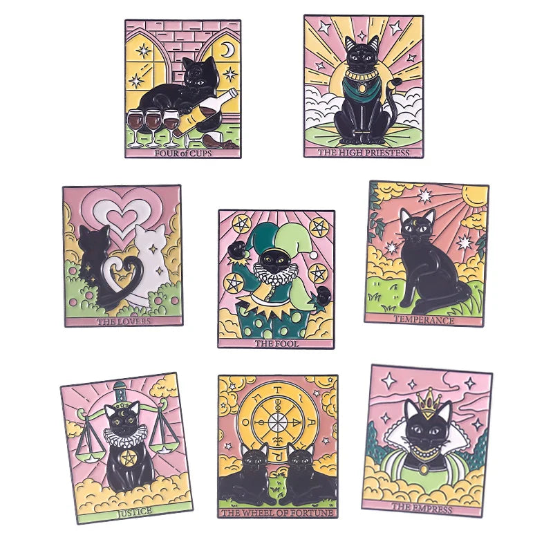 Black Cat Gothic Enamel Lapel Pins Jewelry Gifts
