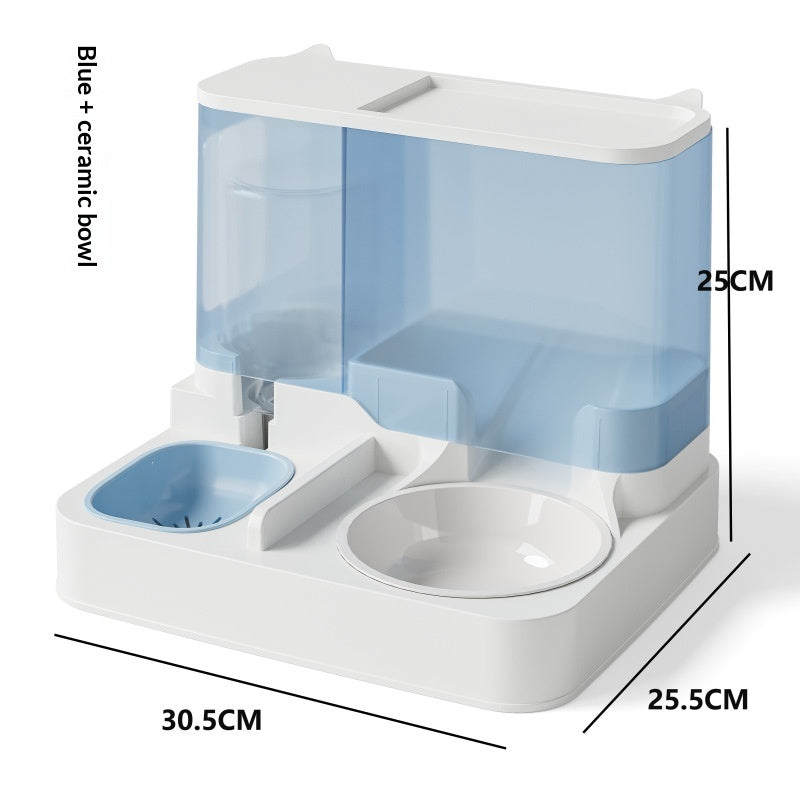 Automatic Feeder And Water Fountain Combo Cat Food Bowl