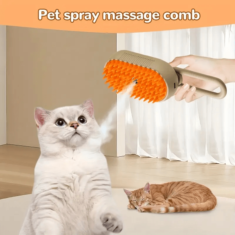 3-in-1 Electric Pet Brush – Steam Cleaner, Hair Remover & Massager for Dogs & Cats