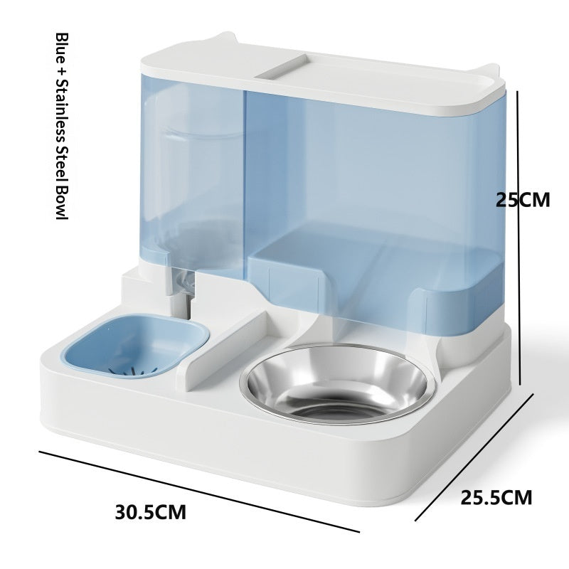 Automatic Feeder And Water Fountain Combo Cat Food Bowl